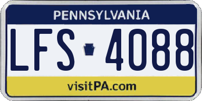 PA license plate LFS4088