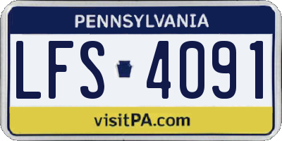 PA license plate LFS4091