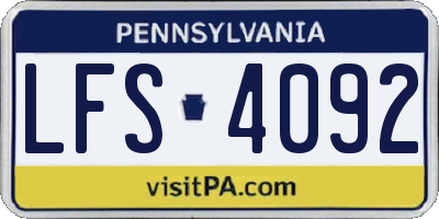 PA license plate LFS4092