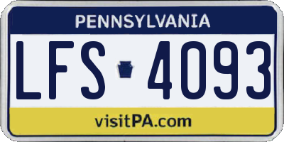 PA license plate LFS4093