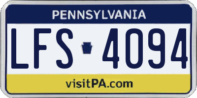 PA license plate LFS4094
