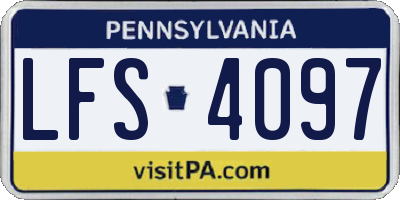 PA license plate LFS4097