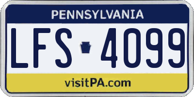 PA license plate LFS4099