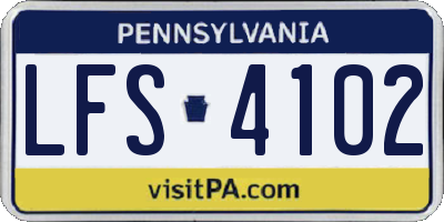 PA license plate LFS4102