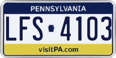 PA license plate LFS4103