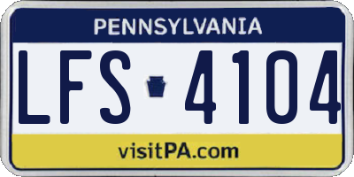 PA license plate LFS4104
