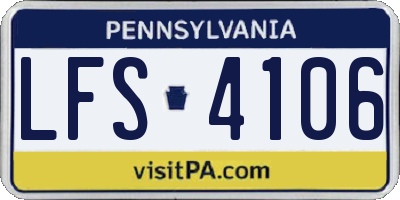 PA license plate LFS4106