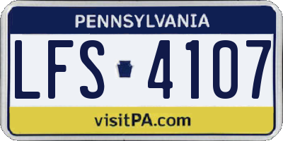 PA license plate LFS4107