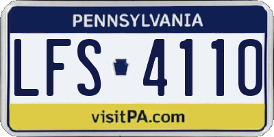 PA license plate LFS4110