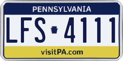 PA license plate LFS4111