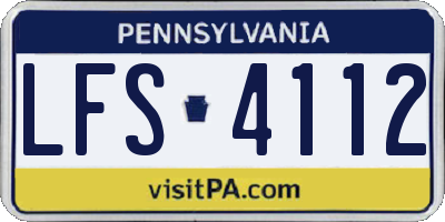 PA license plate LFS4112