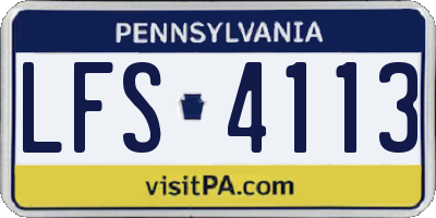PA license plate LFS4113