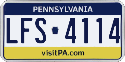 PA license plate LFS4114