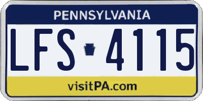 PA license plate LFS4115