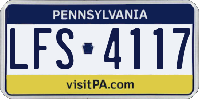 PA license plate LFS4117