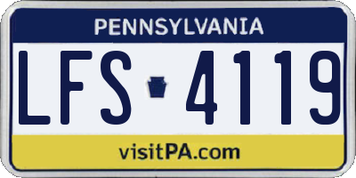 PA license plate LFS4119