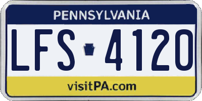 PA license plate LFS4120