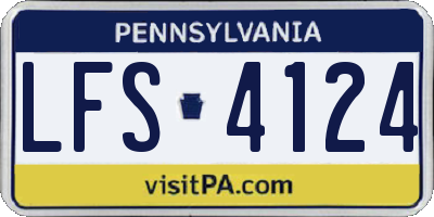 PA license plate LFS4124