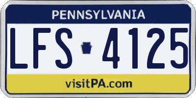 PA license plate LFS4125