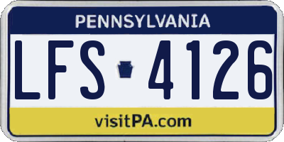 PA license plate LFS4126
