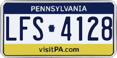 PA license plate LFS4128