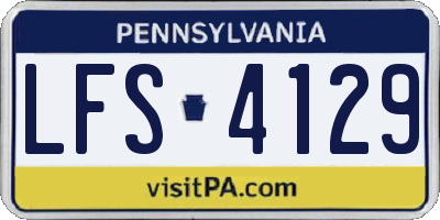 PA license plate LFS4129