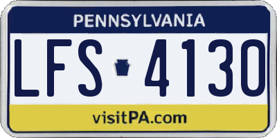 PA license plate LFS4130