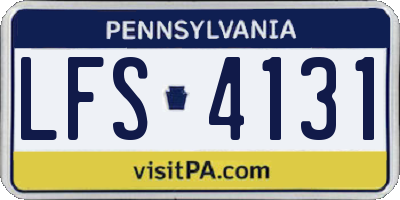 PA license plate LFS4131