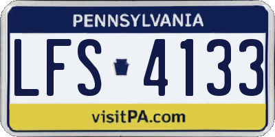 PA license plate LFS4133