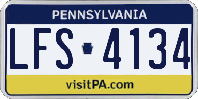 PA license plate LFS4134