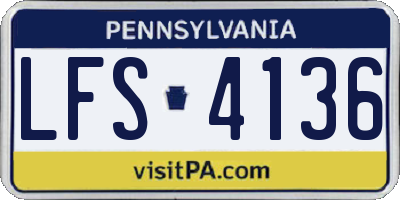 PA license plate LFS4136