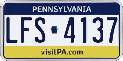 PA license plate LFS4137
