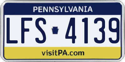 PA license plate LFS4139