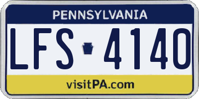 PA license plate LFS4140
