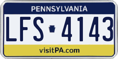 PA license plate LFS4143