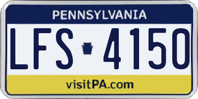 PA license plate LFS4150