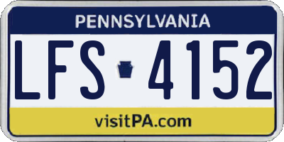 PA license plate LFS4152