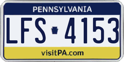 PA license plate LFS4153