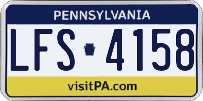 PA license plate LFS4158