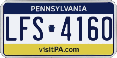 PA license plate LFS4160