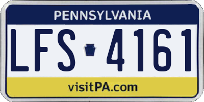PA license plate LFS4161