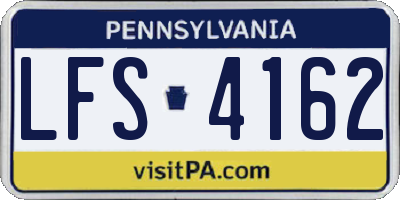 PA license plate LFS4162