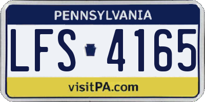 PA license plate LFS4165