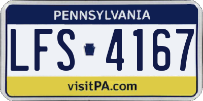 PA license plate LFS4167