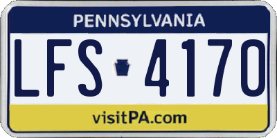 PA license plate LFS4170