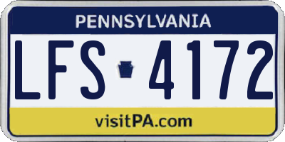 PA license plate LFS4172