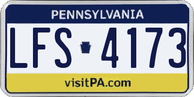 PA license plate LFS4173