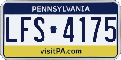 PA license plate LFS4175