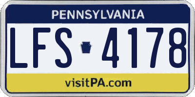 PA license plate LFS4178