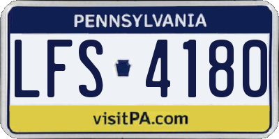 PA license plate LFS4180